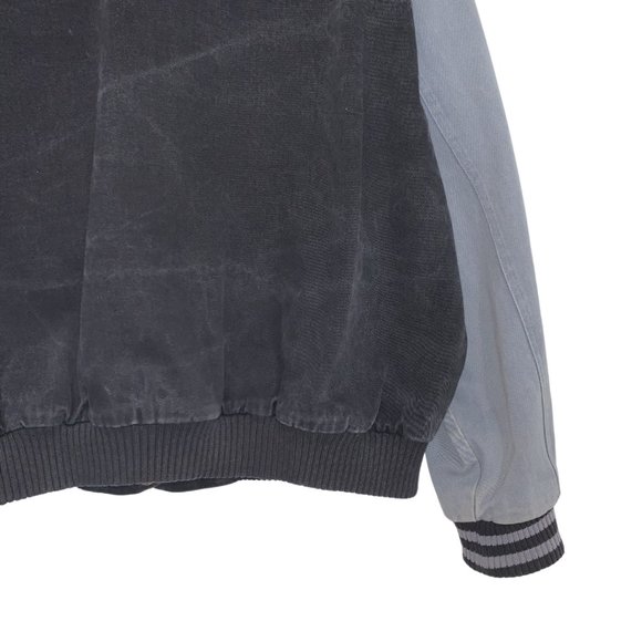 Vintage Denim Varsity Baseball Bomber Jacket - Picture 7 of 7